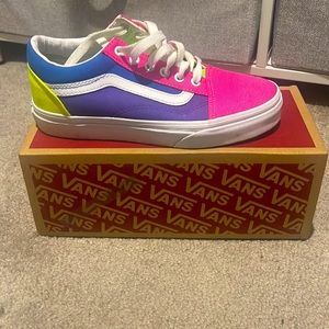 Vans Old Skool Neon Color Block Skate Sneakers
